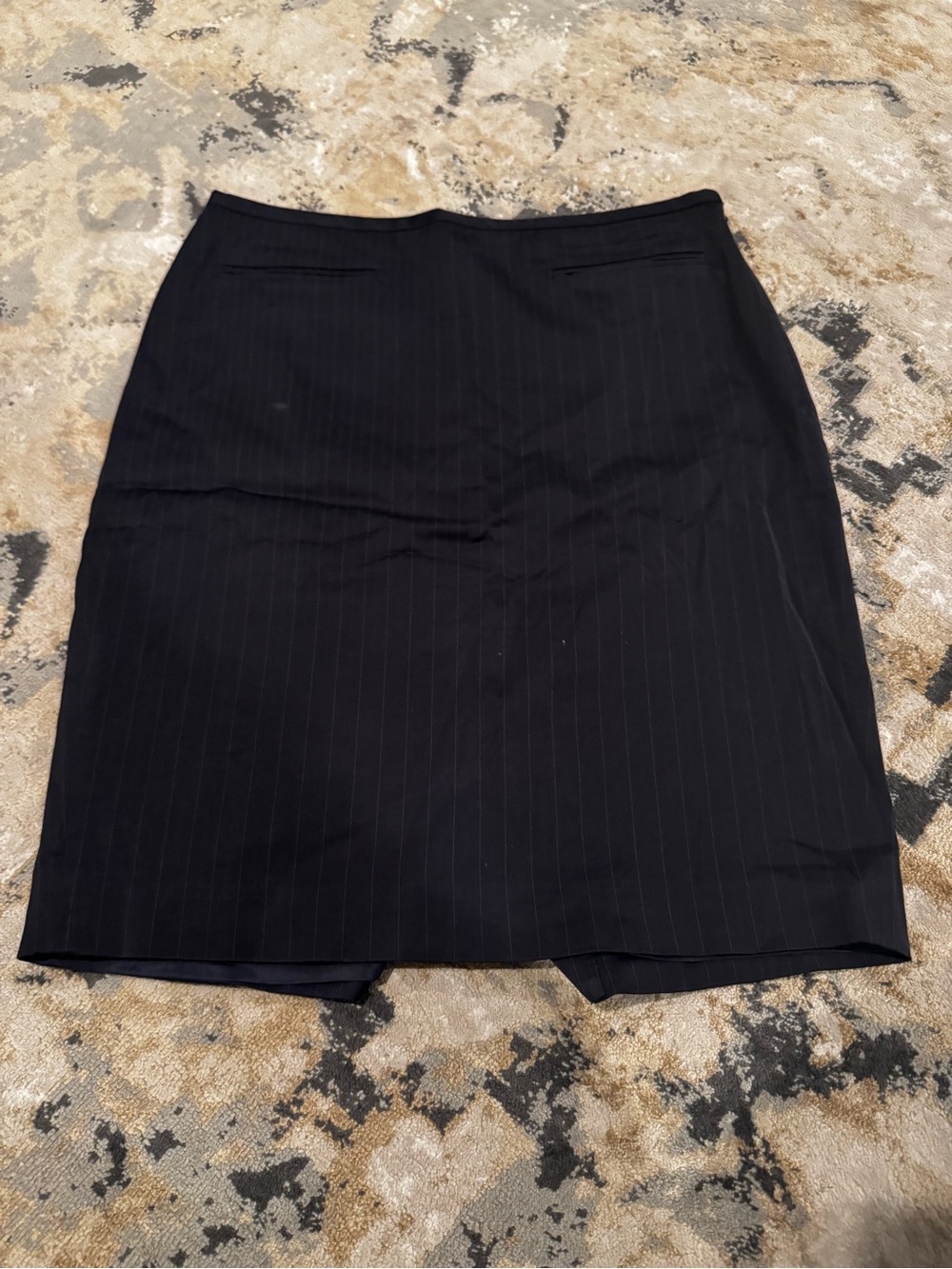 Ann Taylor Black Pinstripe Pencil Skirt